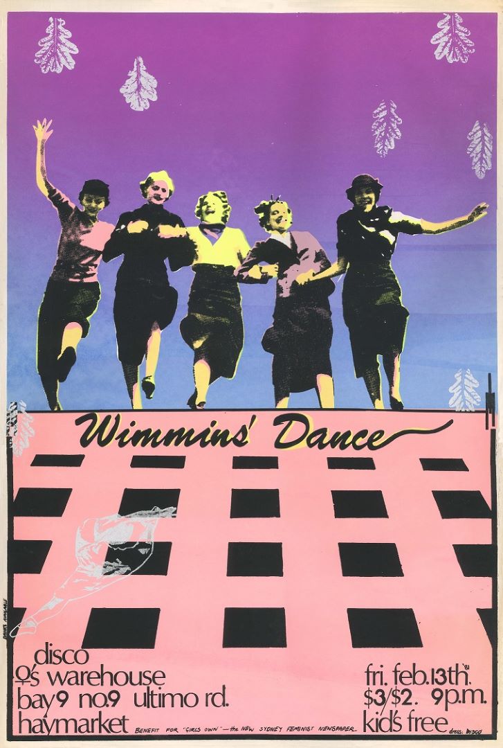 Wimmins' Dance : Disco Warehouse, Bay 9, No 9 Ultimo Road, Haymarket (Sydney, NSW, Australia : Girls Own, 1981) A003